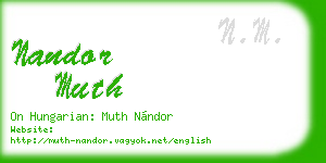 nandor muth business card